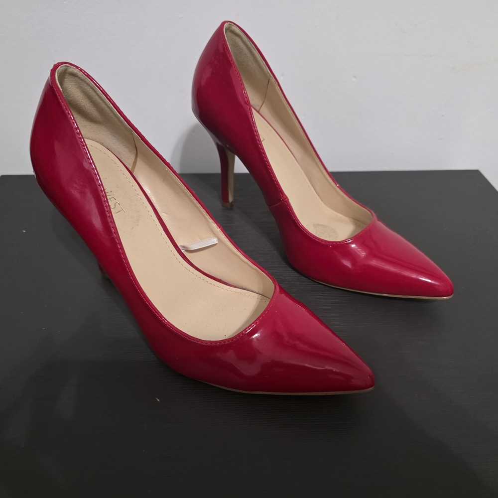Nine West Vibrant Red Patent Heels